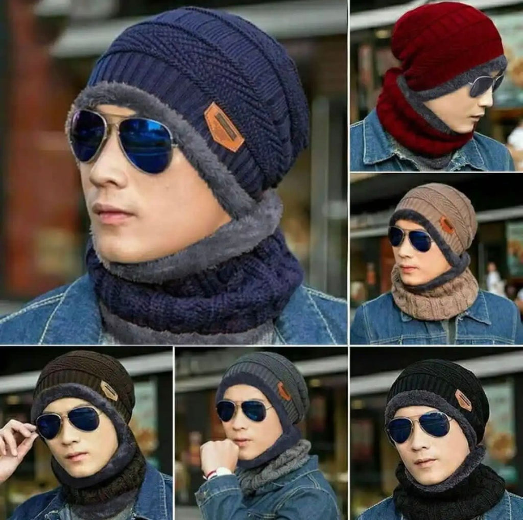 Muffler Cap With Neck Warmer 2 in 1 Warm Comfortable Stylish Durable Quality Soft Fabric Perfect Choice For Winter Daily Wear Travel And Outdoor Activities (Random Color)